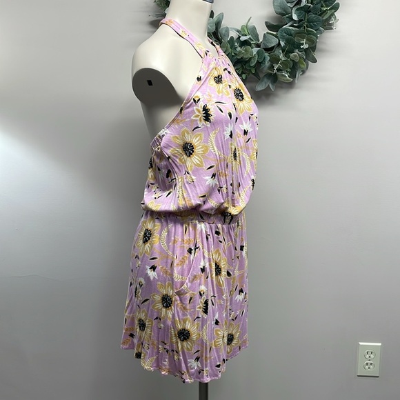 NWT Loft Beach Floral Halter Neck Knit Shorts Romper with Pockets S - Picture 7 of 16